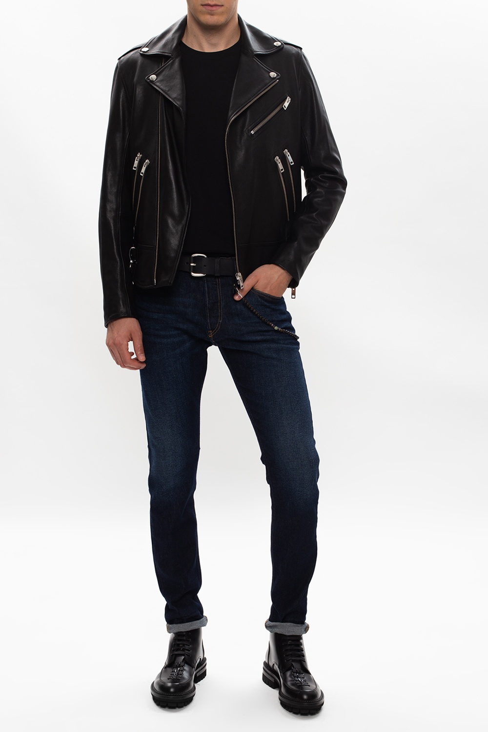 GARRETT' leather jacket - Men's Clothing | Diesel 'L | IetpShops 